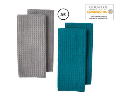 Waffle Microfibre Tea Towel 2pk