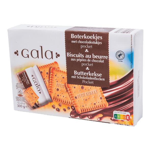 GALA(R) 				Petit-beurrekoekjes met chocolade, 12-pack