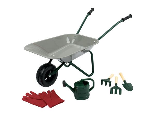 Playtive Kids' Wheelbarrow With Garden Tools - 7 Piece Set
