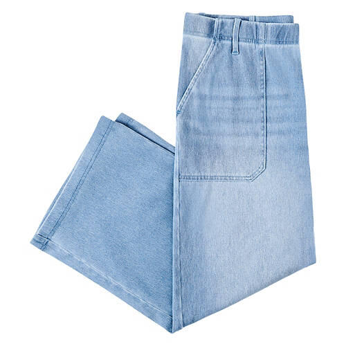 Ladies Capri Jeggings - Light Blue, M