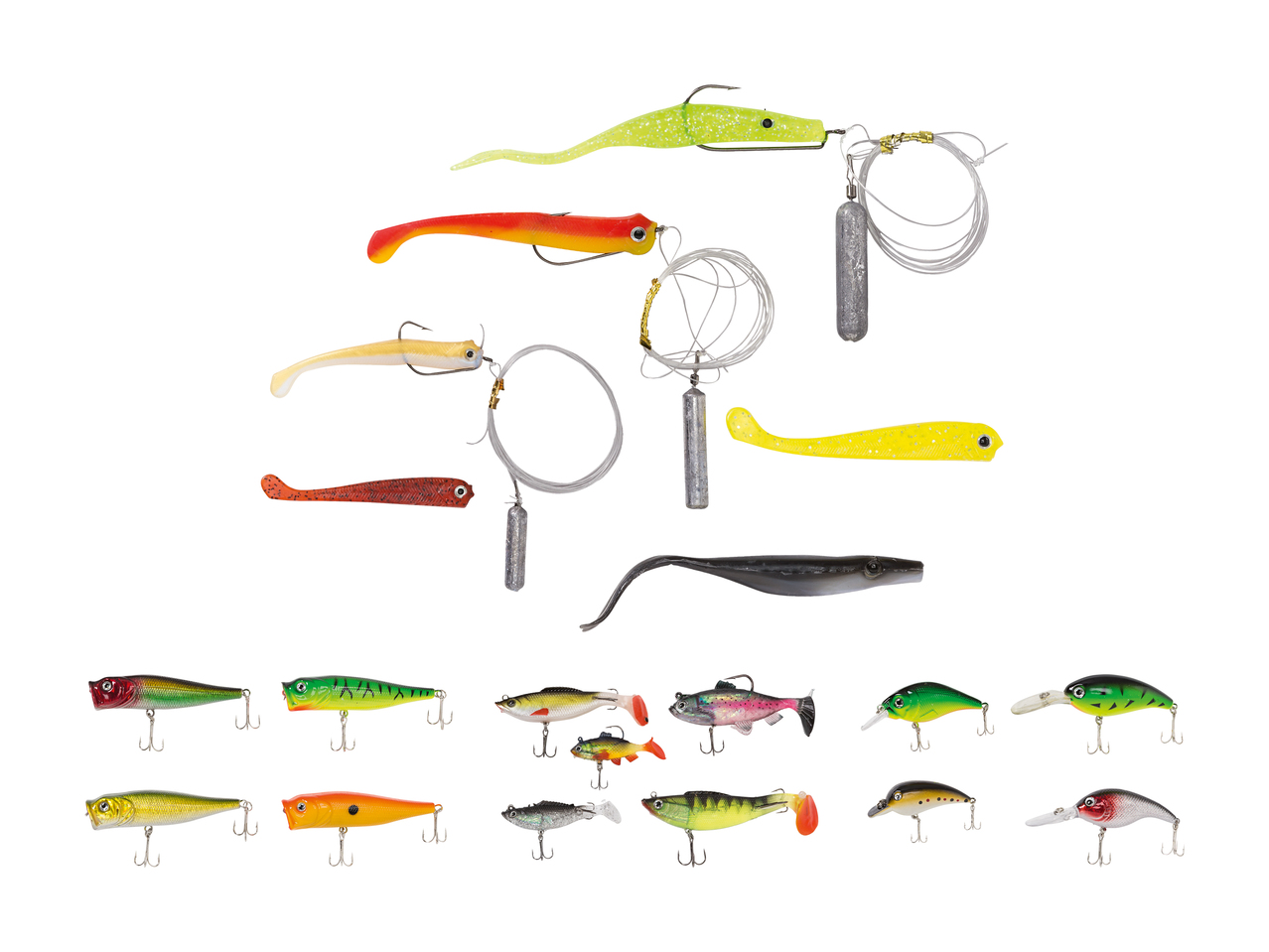 Set Di Esche Da Pesca 7 Pezzi - Multicolore - Per Luccio, Persico E Trota - Esche Galleggianti E Affondanti Con Accessori