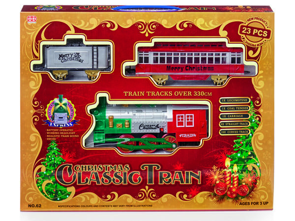 23pc B-O Xmas Train Set with Sound