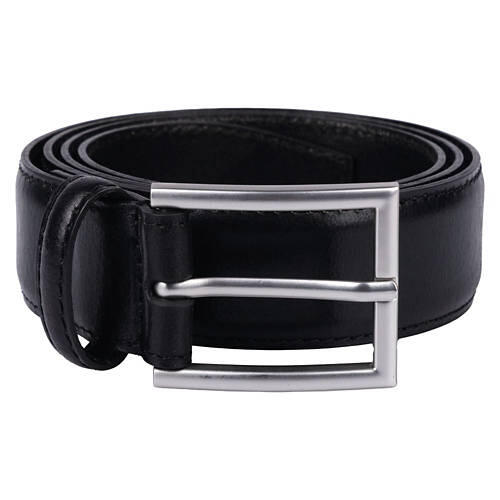 Men's Genuine Leather Belt - Black, L