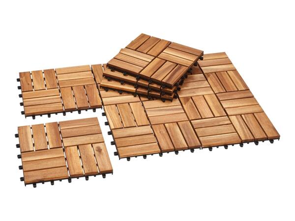 Livarno Home Wooden Decking Tiles - 9 Pack