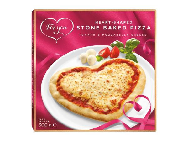 For You Pizza Heart With Tomato Sauce And Mozzarella