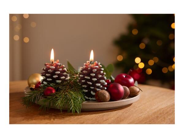 Livarno Home Pine Cone Candles - 2 Pack