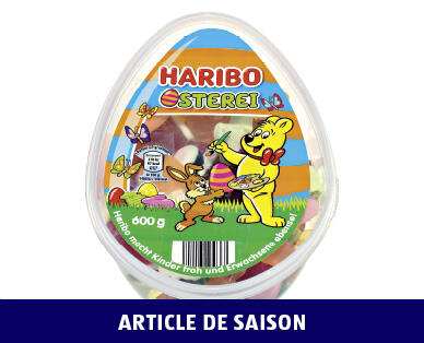 HARIBO 
 BOÎTE DE GOMMES FRUITÉES EN FORME D'ŒUF