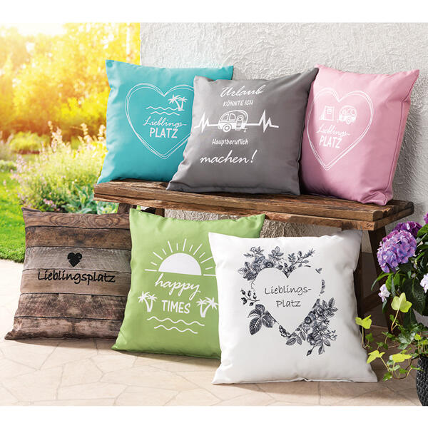 Outdoorkissen mit Spruch