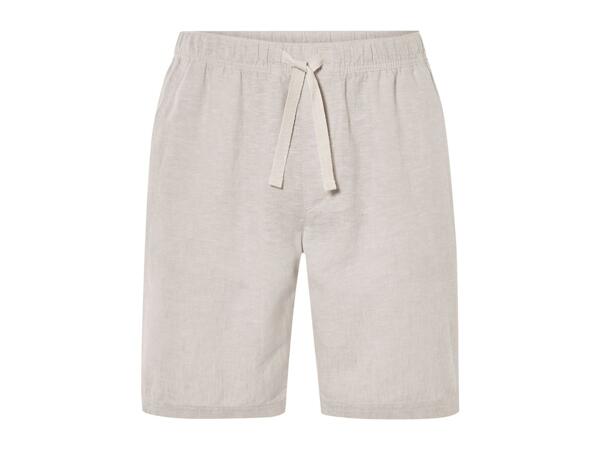 Livergy Men's Linen Blend Shorts - Beige