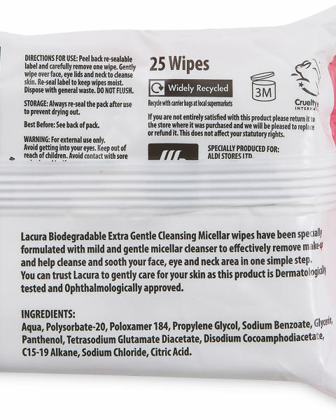 Extra Gentle Micellar Wipes 25 Pack