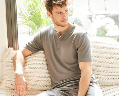 ROYAL CLASS Herren-Shorty-Pyjama, Baumwolle (Bio)