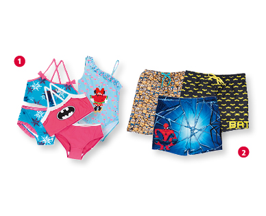 Costume da bagno per bambini DISNEY FROZEN/BATMAN™/MINNIE MOUSE/DESPICABLE ME™/MARVEL SPIDER-MAN