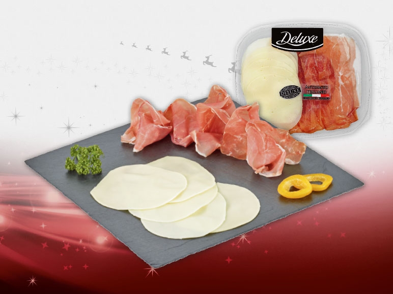Plateau italien de jambon cru et de fromage scamorza