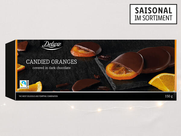 Kandierte Orange mit dunkler Schokolade