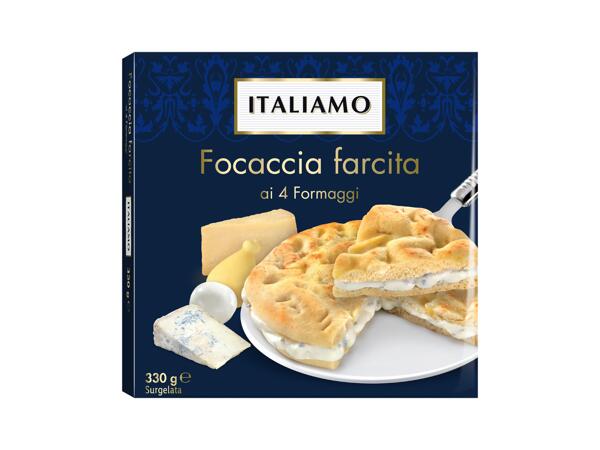 Focaccia filled with 4 Cheeses