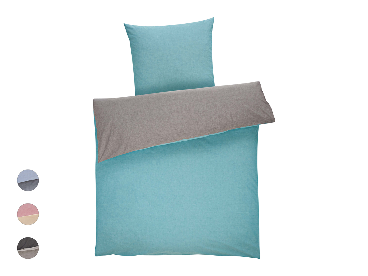 Parure de lit réversible en coton chambray