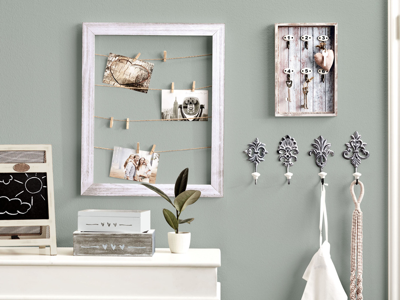 Chalk Board, Key Holder, Memo Board or Wardrobe Hooks