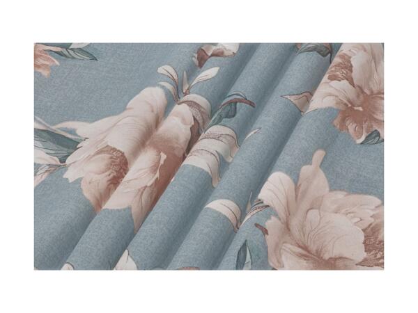 Grey Renforcé Duvet Cover Set With Floral Pattern - King