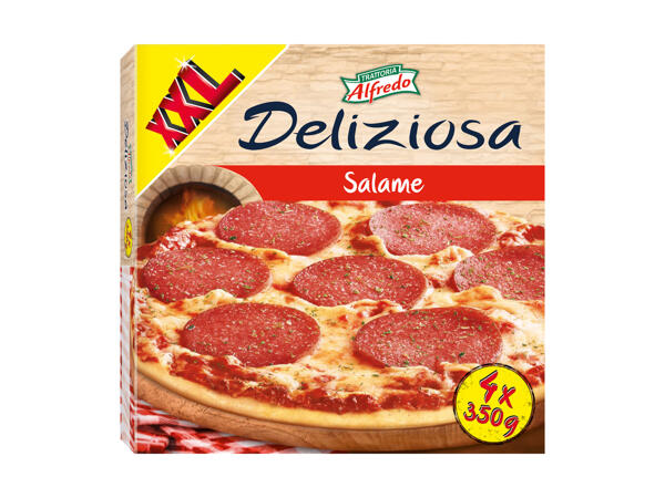 Pizza salami cuite sur pierre XXL