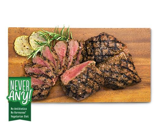 Never Any! 
 Fresh Butterflied Lamb Leg Rosemary Garlic or Unseasoned