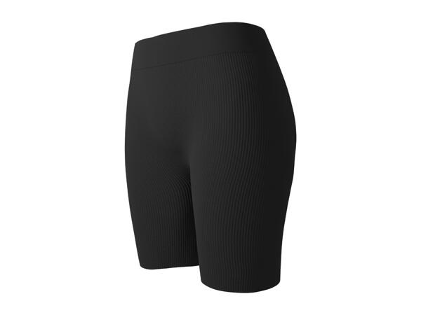 Ladies' Black Ribbed Seamless Anti-Chafing Shorts