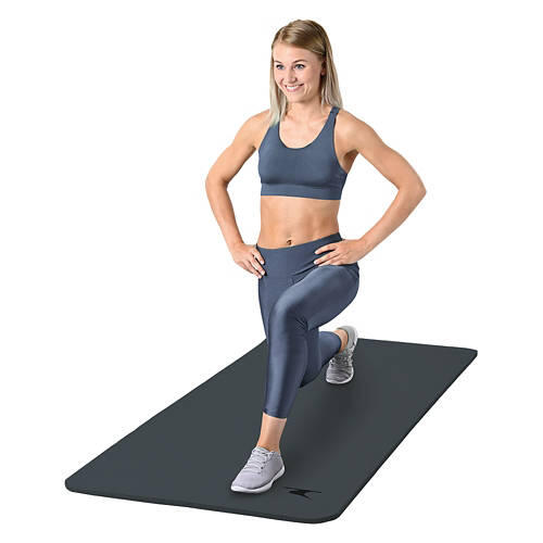 Roll-Up Fitness Mat with Carry Strap, Black