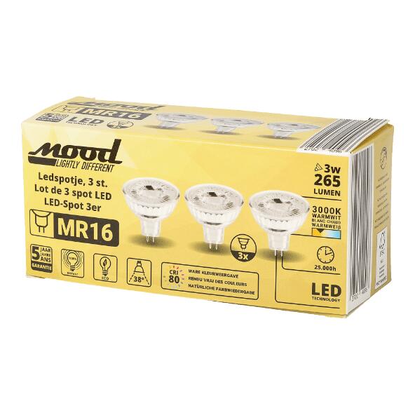 Ledspotjes, 3 st.
