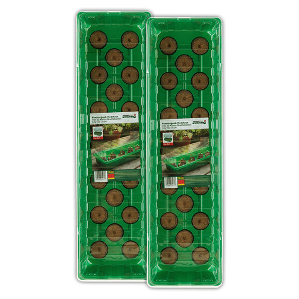 Fensterbank-Treibhaus 2er-Set