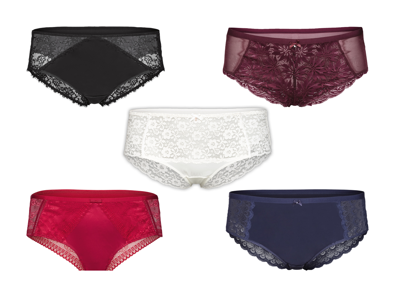 Hipsters en dentelle pour femme, lot de 21