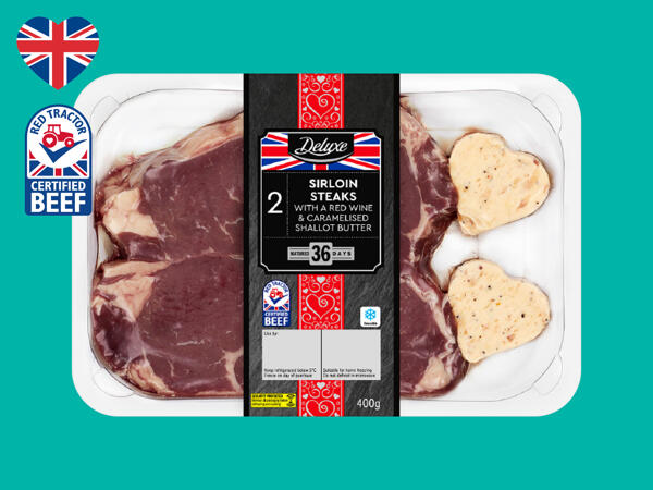 Birchwood 36 Day Matured British Beef Sirloin Steaks with Flavoured Butter