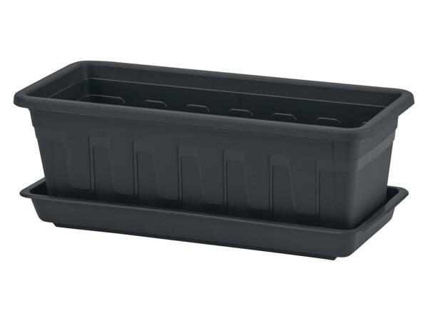 Balcony box with tray, 40cm