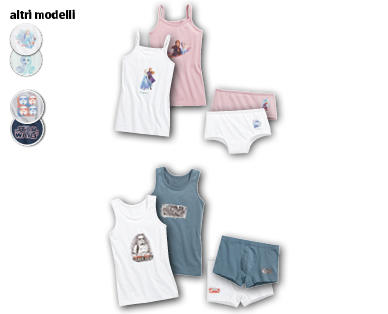 DISNEY Intimo invernale per bambini, confezione doppia