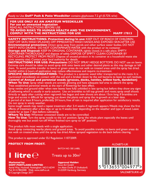 Doff Patio & Garden Weedkiller 1L