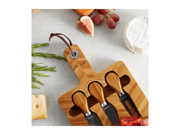 Vonshef Herringbone Cheese Board & Knife Set