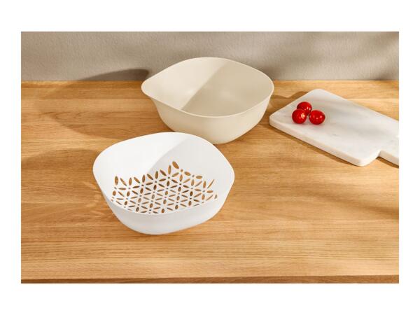 Silvercrest Beige & White Colander Set - 2 Pieces