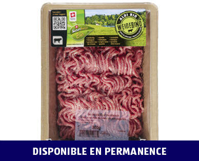 NATURE SUISSE BIO 
 VIANDE HACHÉE DE BŒUF DE PÂTURAGE BIO ALDI