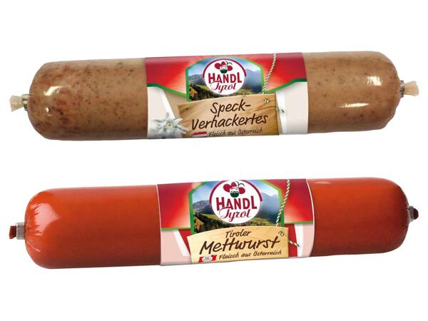 Mettwurst oder Speck-Verhackertes