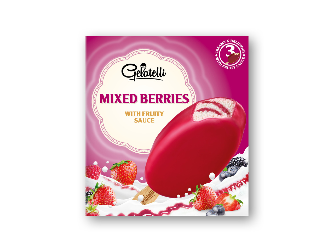 GELATELLI Vaniljeis med overtræk