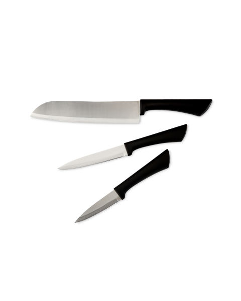Black Handle & Steel Blade Knife Set