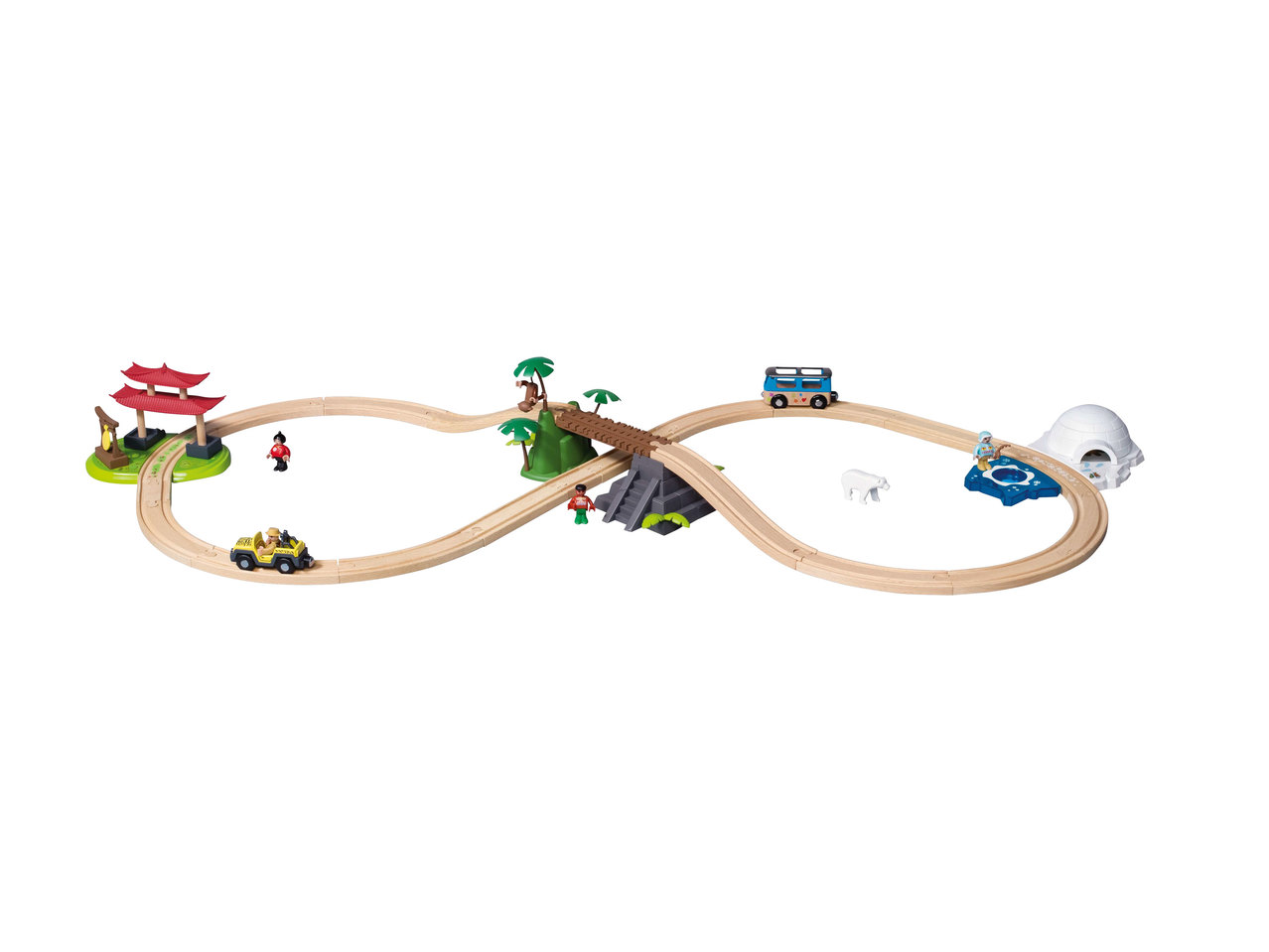 Set chemin de fer "Tour du monde", 57 pièces