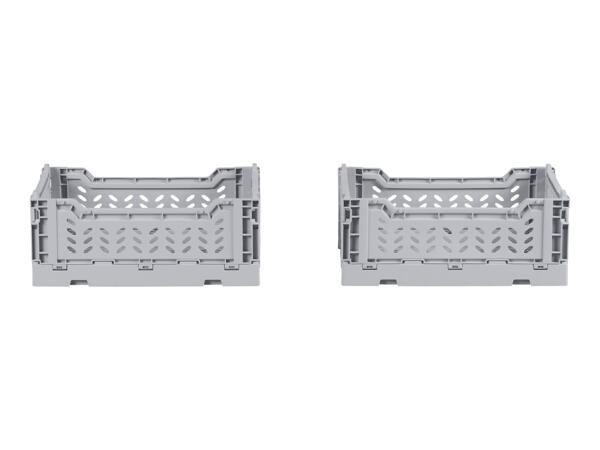 W5 4L Grey Collapsible Crate Set - 2 Pack