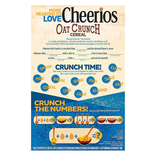 Almond Oat Crunch Cheerios Cereal, 18.2 oz