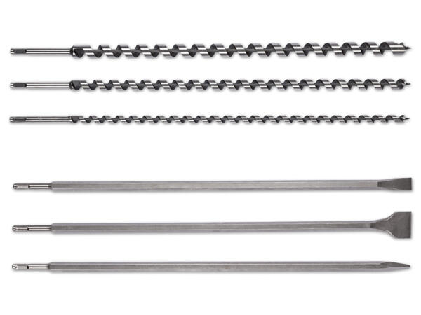 Schlangenbohrer-/Langmeißel-Set, 3-teilig