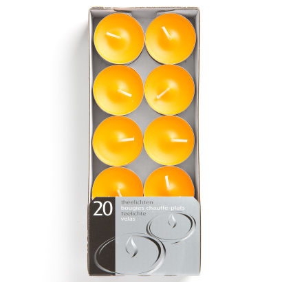 Bougies chauffe-plat colorées, 20 pcs