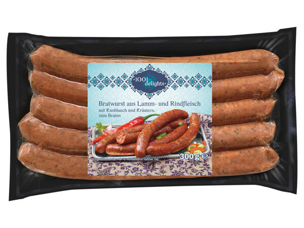 Bratwürstel aus Lamm- und Rindfleisch