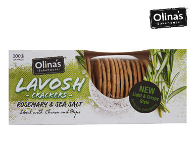 Olina's Lavosh Crackers 100g - Rosemary & Sea Salt