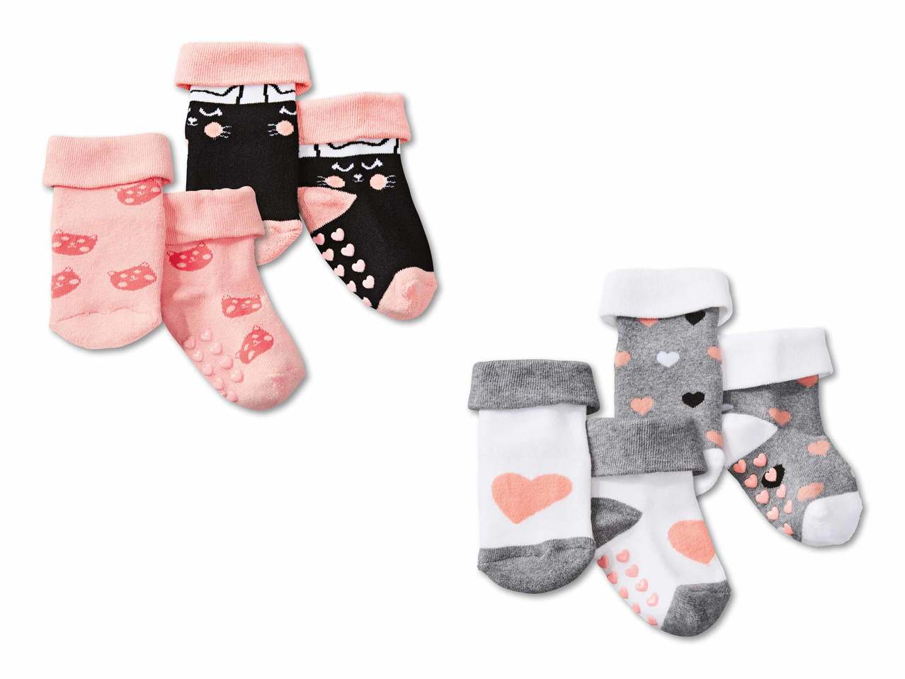 Chaussettes antidérapantes bébé, 2 paires1