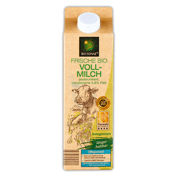 Frische Bio-Vollmilch