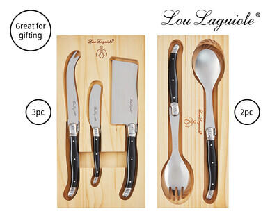 Lou Laguiole Cheese Knife Set 3 Piece or Salad Server Set 2 Piece