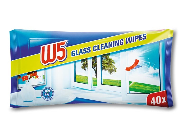 Lingettes humides nettoyantes pour vitres et miroir